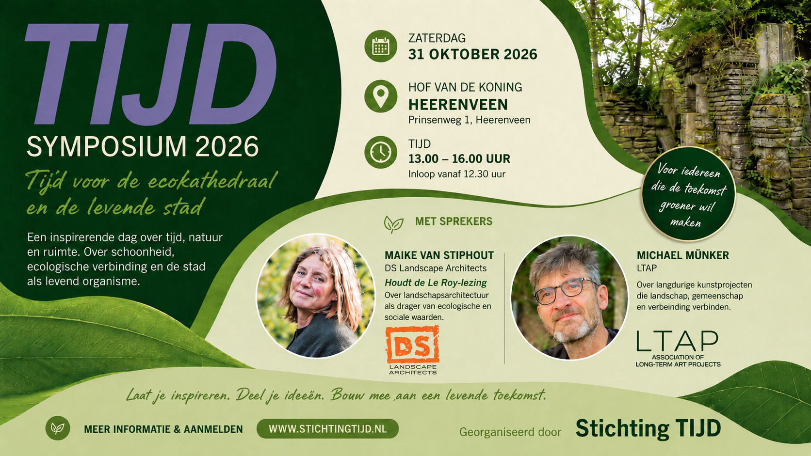 Uitnodiging TIJD symposium 31 oktober 02026 met Le Roy-lezing door Maike van Stiphout (DS) en Michael Munker (LTAP)