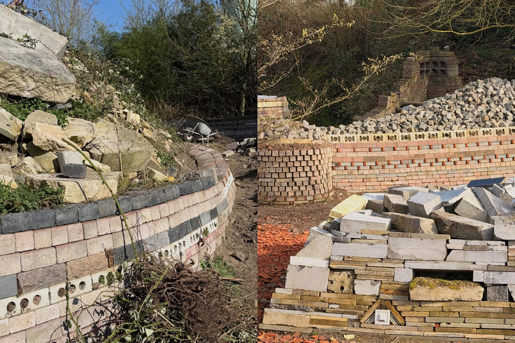 Stapelingen door Shabaan Kamal Abdel Azim Suleiman in de ecokathedraal Kemzeke. (foto: Verbeke Foundation)