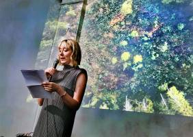 Katie Paterson tijdens het LTAP-symposium